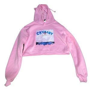 Cry Baby Light Pink Crop Top Sweater